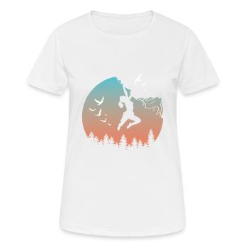 Climbing Silhouette Mountaineer Sunset Nature - Women's Breathable T-Shirt - white - Front - AI Model Female 172 dark (172cm)