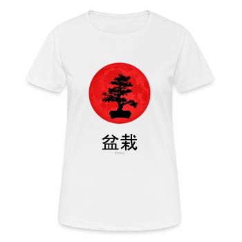 Bonsai Japanisch Kanji Aufgehende Sonne Vintage - Frauen T-Shirt atmungsaktiv - Weiß - Vorne - AI Model Female 172 dark (172cm)