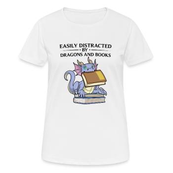Lecture Dragon Fantasy Books Bookworm Bookworm - T-shirt respirant Femme - blanc - Devant - AI Model Female 172 dark (172cm)