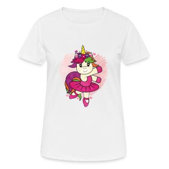 Danseuse ballerine licorne - geschnekidee - T-shirt respirant Femme - blanc - Devant - AI Model Female 172 dark (172cm)
