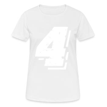 4 Number symbol - Women's Breathable T-Shirt - white - Front - AI Model Female 172 dark (172cm)