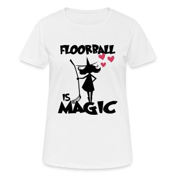 floorball floorball-magic unihockey-girl - Frauen T-Shirt atmungsaktiv - Weiß - Vorne - AI Model Female 172 dark (172cm)