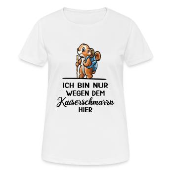 bergwandern kaiserschmarrn alpin via ferrata - Frauen T-Shirt atmungsaktiv - Weiß - Vorne - AI Model Female 172 dark (172cm)