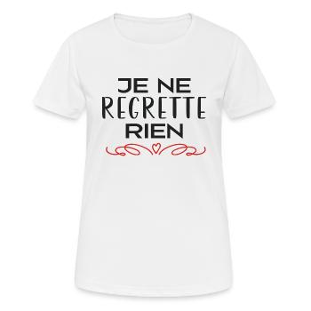 Je ne regrette rien - T-shirt respirant Femme - blanc - Devant - AI Model Female 172 dark (172cm)