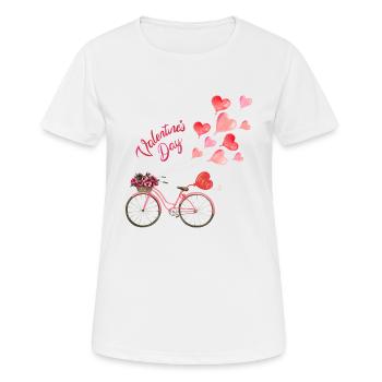 Valentine's Day Bicycle with Heart Balloons - Women's Breathable T-Shirt - white - Front - AI Model Female 172 dark (172cm)
