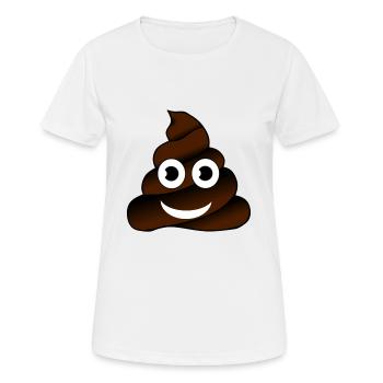 Scheisse Scheisshaufen Lachgesicht Geschenkidee - Frauen T-Shirt atmungsaktiv - Weiß - Vorne - AI Model Female 172 dark (172cm)