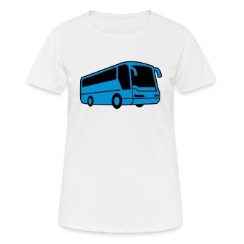 Bus - Frauen T-Shirt atmungsaktiv - Weiß - Vorne - AI Model Female 172 dark (172cm)