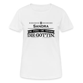 geburtstag legende goettin Sandra - Frauen T-Shirt atmungsaktiv - Weiß - Vorne - AI Model Female 172 dark (172cm)