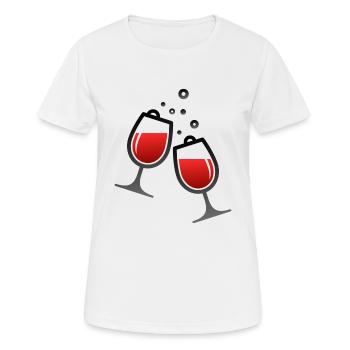 Zwei Weingläser - Frauen T-Shirt atmungsaktiv - Weiß - Vorne - AI Model Female 172 dark (172cm)