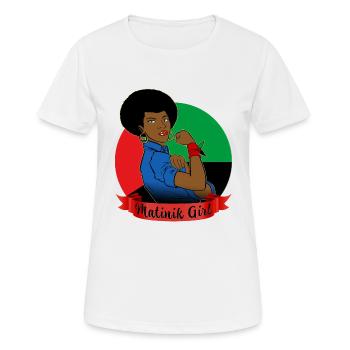 Matinik Girl Femme Forte Drapeau Martinique - T-shirt respirant Femme - blanc - Devant - AI Model Female 172 dark (172cm)