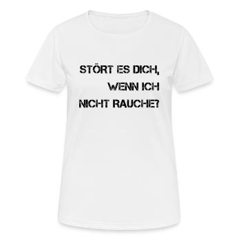 Non-fumeurs - T-shirt respirant Femme - blanc - Devant - AI Model Female 172 dark (172cm)