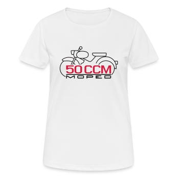 Moped Spatz 50 ccm Emblem - Frauen T-Shirt atmungsaktiv - Weiß - Vorne - AI Model Female 172 dark (172cm)