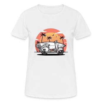 Scooter avec planche de surf (blanc) - T-shirt respirant Femme - blanc - Devant - AI Model Female 172 dark (172cm)