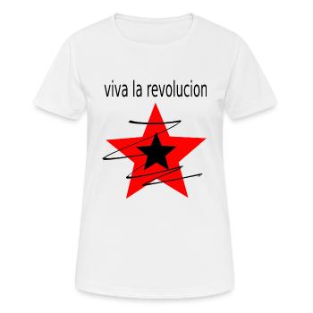 viva la revolucion - Frauen T-Shirt atmungsaktiv - Weiß - Vorne - AI Model Female 172 dark (172cm)
