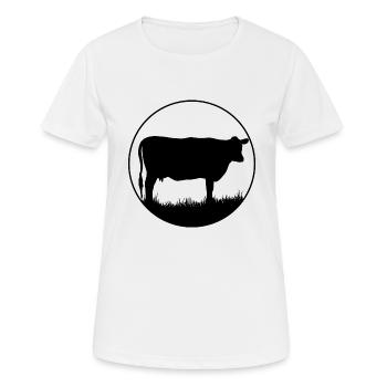 vache - T-shirt respirant Femme - blanc - Devant - AI Model Female 172 dark (172cm)