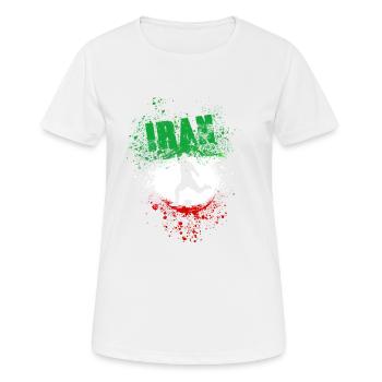 iran, fußball,fußballspieler,free iran,flagge - Frauen T-Shirt atmungsaktiv - Weiß - Vorne - AI Model Female 172 dark (172cm)