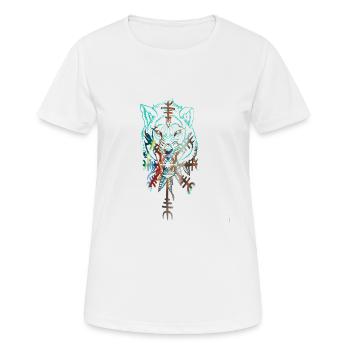 Wolf, Wikinger, germanen, asgard, midgard,valhalla - Frauen T-Shirt atmungsaktiv - Weiß - Vorne - AI Model Female 172 dark (172cm)
