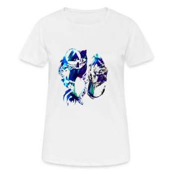 Loup, Vikings, Teutons, Asgard, Midgard, Valhalla - T-shirt respirant Femme - blanc - Devant - AI Model Female 172 dark (172cm)