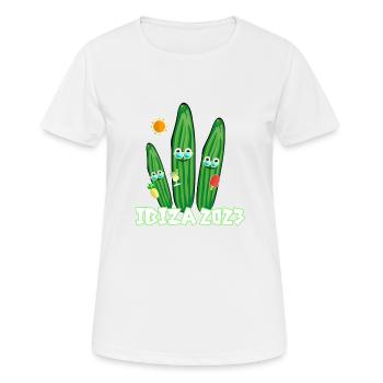 Famille de concombres,Concombre,Concombre,Ibiza, Fête - T-shirt respirant Femme - blanc - Devant - AI Model Female 172 dark (172cm)