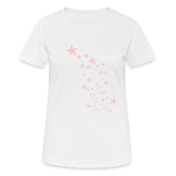 Sterne,stern, pinke Sterne, pink - Frauen T-Shirt atmungsaktiv - Weiß - Vorne - AI Model Female 172 dark (172cm)