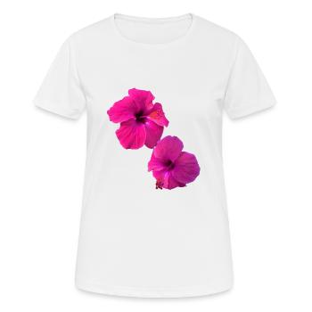 Hibiscus,Flower,Lotus,Blossom,Floral,Pink - Women's Breathable T-Shirt - white - Front - AI Model Female 172 dark (172cm)