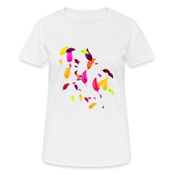 Automne, Feuilles d’automne, Feuilles d’automne, Feuilles - T-shirt respirant Femme - blanc - Devant - AI Model Female 172 dark (172cm)