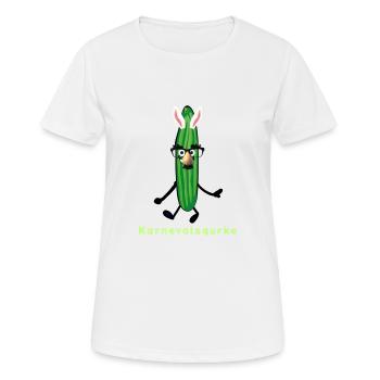 Concombre de carnaval, concombre, carnaval, oreilles de lapin, helau - T-shirt respirant Femme - blanc - Devant - AI Model Female 172 dark (172cm)