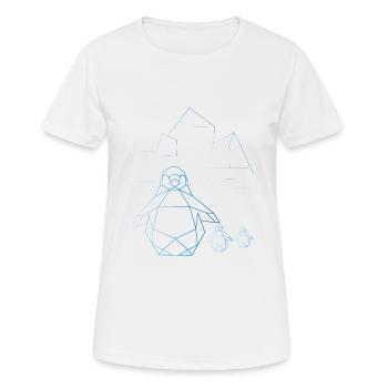 Origami pingouin pôle nord glace cristal floe hiver - T-shirt respirant Femme - blanc - Devant - AI Model Female 172 dark (172cm)
