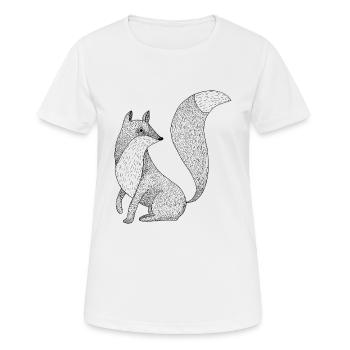 Fox - Frauen T-Shirt atmungsaktiv - Weiß - Vorne - AI Model Female 172 dark (172cm)