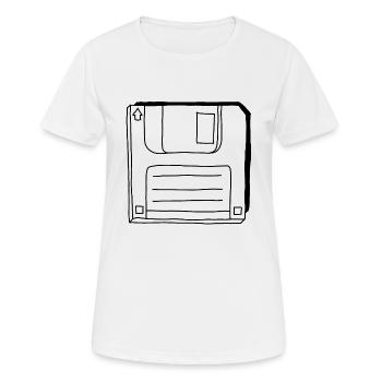 Floppy disk - Women's Breathable T-Shirt - white - Front - AI Model Female 172 dark (172cm)