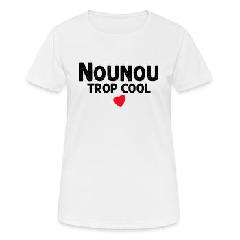 J'aime Ma Nounou Trop Cool - T-shirt respirant Femme - blanc - Devant - AI Model Female 172 dark (172cm)