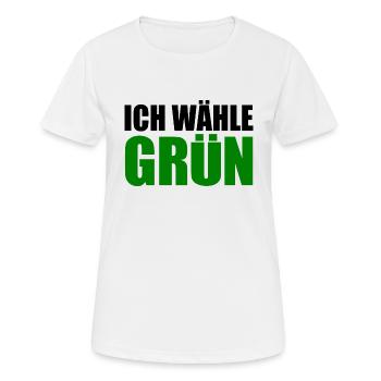je choisis le vert - T-shirt respirant Femme - blanc - Devant - AI Model Female 172 dark (172cm)