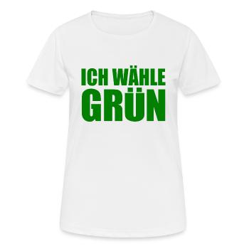 ich wähle grün - Frauen T-Shirt atmungsaktiv - Weiß - Vorne - AI Model Female 172 dark (172cm)