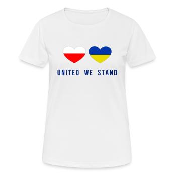 United we stand Poland and Ukraine - Women's Breathable T-Shirt - white - Front - AI Model Female 172 dark (172cm)