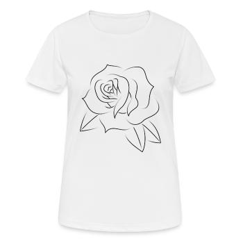 Minimal rose tattoo black - Women's Breathable T-Shirt - white - Front - AI Model Female 172 dark (172cm)