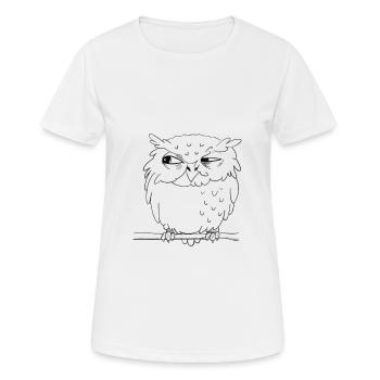 hibou aigle sceptique (yeux blancs) - T-shirt respirant Femme - blanc - Devant - AI Model Female 172 dark (172cm)