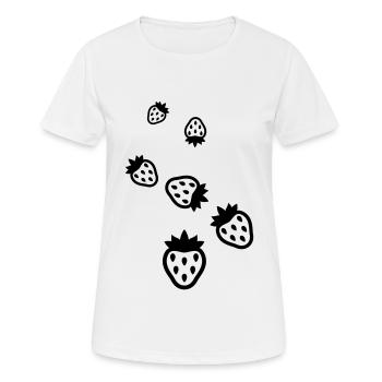 Icône de l’icône de la fraise - T-shirt respirant Femme - blanc - Devant - AI Model Female 172 dark (172cm)