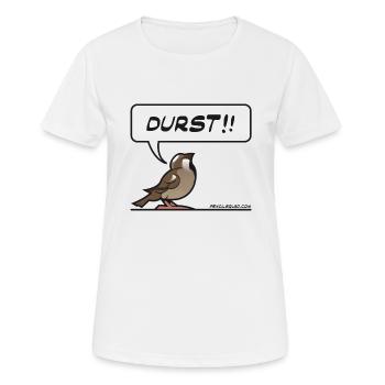 Durstiger Spatz - Frauen T-Shirt atmungsaktiv - Weiß - Vorne - AI Model Female 172 dark (172cm)