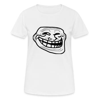 T Shirt TrollFace Rageface Meme - Frauen T-Shirt atmungsaktiv - Weiß - Vorne - AI Model Female 172 dark (172cm)