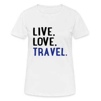 reisen - Frauen T-Shirt atmungsaktiv - Weiß - Vorne - AI Model Female 172 dark (172cm)