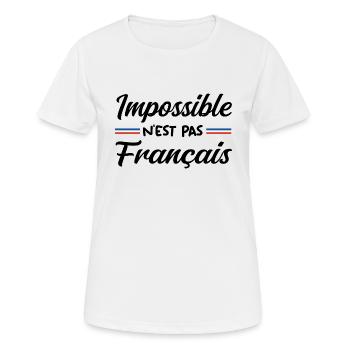 Impossible n est pas francais - T-shirt respirant Femme - blanc - Devant - AI Model Female 172 dark (172cm)