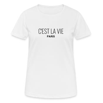 C'est la vie paris - T-shirt respirant Femme - blanc - Devant - AI Model Female 172 dark (172cm)
