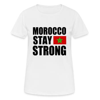 Morocco stay strong - T-shirt respirant Femme - blanc - Devant - AI Model Female 172 dark (172cm)