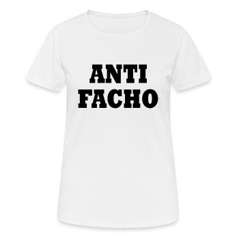 Anti facho - Frauen T-Shirt atmungsaktiv - Weiß - Vorne - AI Model Female 172 dark (172cm)