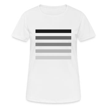 Streifen in Grautönen - Frauen T-Shirt atmungsaktiv - Weiß - Vorne - AI Model Female 172 dark (172cm)