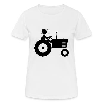 Farmer on tractor - Women's Breathable T-Shirt - white - Front - AI Model Female 172 dark (172cm)