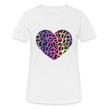 Animal Print leopard Raubkatze retro neon Spruch - Frauen T-Shirt atmungsaktiv - Weiß - Vorne - AI Model Female 172 dark (172cm)
