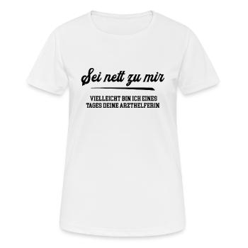 Ausbildung Arzthelferin MFA Medizinische Pflegerin - Frauen T-Shirt atmungsaktiv - Weiß - Vorne - AI Model Female 172 dark (172cm)