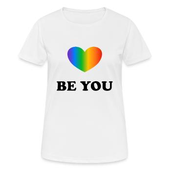 Be You LGBT Rainbow Heart Pride Month - T-shirt respirant Femme - blanc - Devant - AI Model Female 172 dark (172cm)