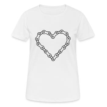 Coeur de bicyclette - T-shirt respirant Femme - blanc - Devant - AI Model Female 172 dark (172cm)
